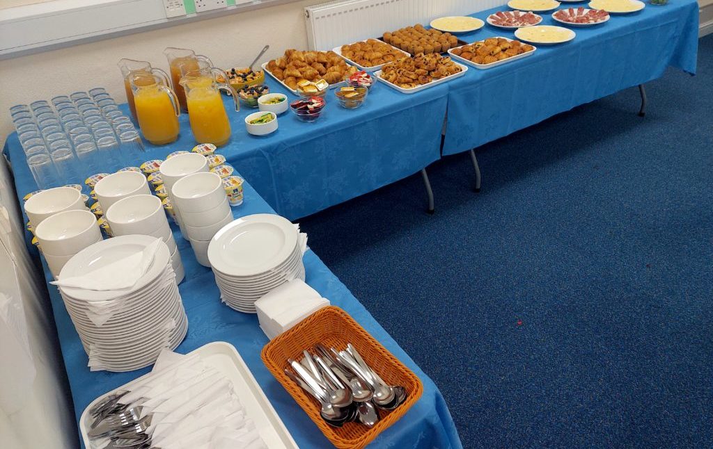 Shepton Mallet Prison Catering Facilities. A selection of Buffett Food.