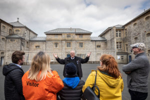 Visitors on a Guided Tour at Shepton Mallet Prison